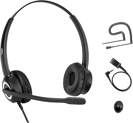Cisco Headset Noise Cancelling Mic Compatible with Cisco Phone 6841 6871 7941g 7961g 7971g 8811 8845 8865 8941 8961 Series Models Includes U10 RJ9 Cord and 3.5mm Smartphone Adapter