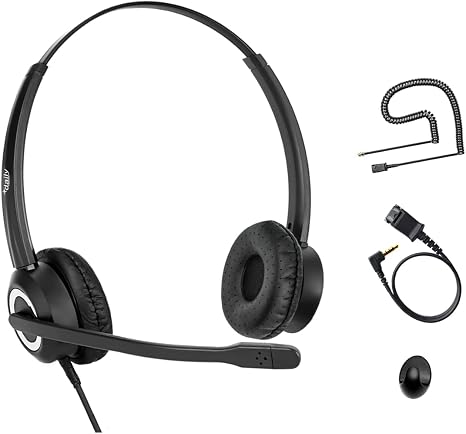 Cisco Headset Noise Cancelling Mic Compatible with Cisco Phone 6841 6871 7941g 7961g 7971g 8811 8845 8865 8941 8961 Series Models Includes U10 RJ9 Cord and 3.5mm Smartphone Adapter