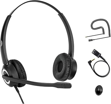 Cisco Headset Noise Cancelling Mic Compatible with Cisco Phone 6841 6871 7941g 7961g 7971g 8811 8845 8865 8941 8961 Series Models Includes U10 RJ9 Cord and 3.5mm Smartphone Adapter