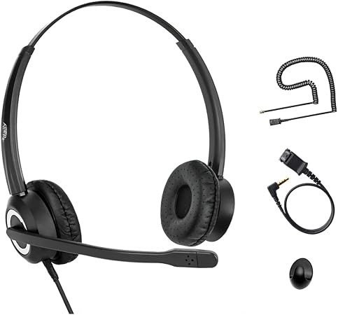 Cisco Headset Noise Cancelling Mic Compatible with Cisco Phone 6841 6871 7941g 7961g 7971g 8811 8845 8865 8941 8961 Series Models Includes U10 RJ9 Cord and 3.5mm Smartphone Adapter