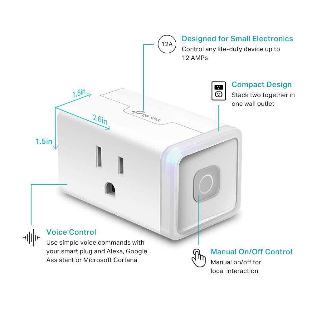WiFi Smart Plug 4-Pack Works with Alexa and Google Home No Hub Required 15 Amp UL Certified White