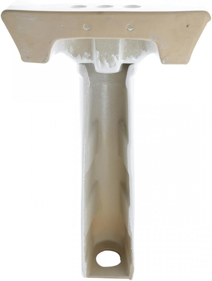 Small Bathroom Pedestal Sink White With Overflow Centerset Faucet Holes Grade A Vitreous China 33 Inch Tall x 16 Inch Wide x 14 Inch Projection Space Saving Ondine Design Renovator's Supply