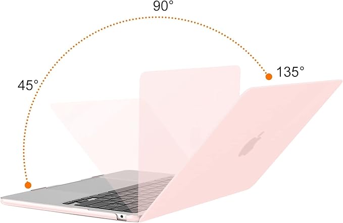 MOSISO Webcam Cover Slide 2 Pack&Compatible with MacBook Air 13 inch Case 2024-2022 M3 A3113 M2 A2681,Hard Shell&Keyboard Cover&Screen Film&Type C Adapter for MacBook Air 13.6 inch Case, Chalk Pink