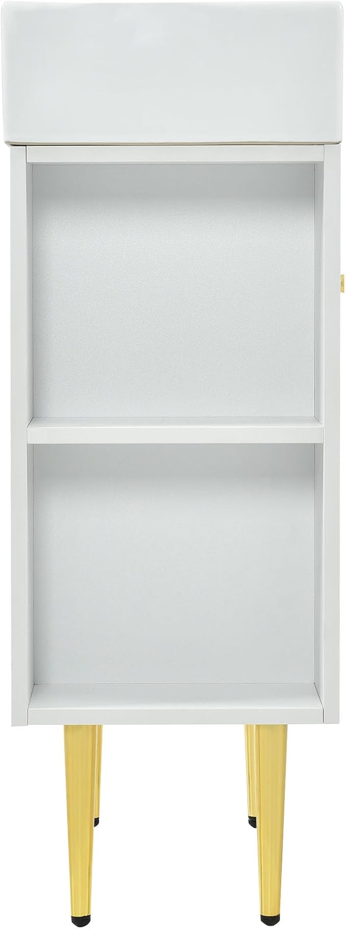 Favfurish 21.6" Bathroom Vanity with Rectangle Ceramic Vessel Sink Combo,Freestanding Left Side Storage Cabinet W/Soft-Close Doors,Assembled Quickly,for Small Spaces,White