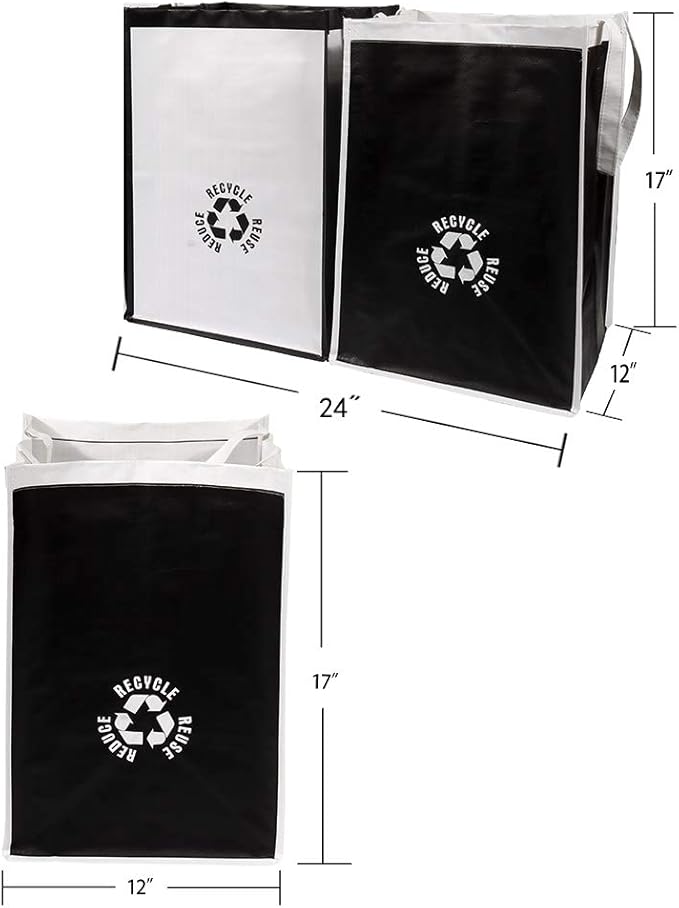Lily queen Recycle Waste Bag for Kitchen Home Trash Sorting Bins Base Plate Waterproof Baskets Polypropylene 2 Set