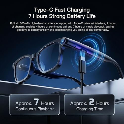 AI Smart Glasses with Camera 1080P Record,Translator,Photochromic