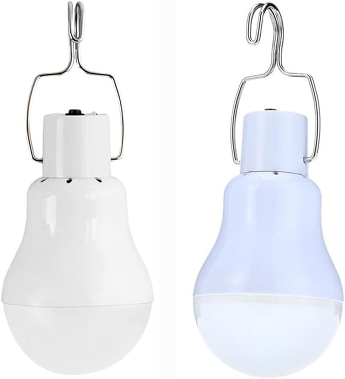 Solar Powered Lamp Remote Control Portable Led Bulb Lights Solar Energy Panel Led Lighting for Camp Tent Night Fishing Emergency Lights Flash 350LM(Pack of 2+Remote Control)