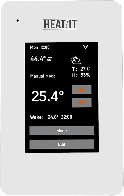 HEATIT ET-7AW WiFi Touchscreen Programmable Thermostat, Voice Control
