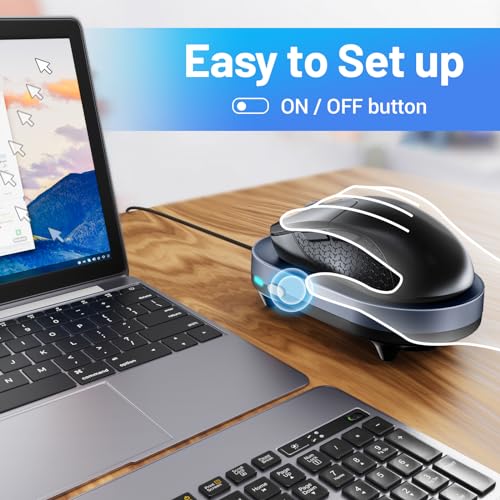 HONKID Undetectable Mouse Jiggler - Auto Mover with On/Off Switch & USB Port, No Software Needed, Prevent Sleep/Lock for Home Office & PC/Mac/Desktop (Blue Black), Perfect for Gifts/Remote Work - Image 4