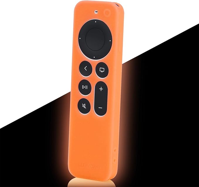 LEFXMOPHY Case Replacement for Apple TV 4K Wi-Fi 3rd Generation Siri Remote New 4k 2021-2024 Series 6 Generation / 6th Gen Control, Easy to Find Silicone Cover with Lanyard (Glow Orange)