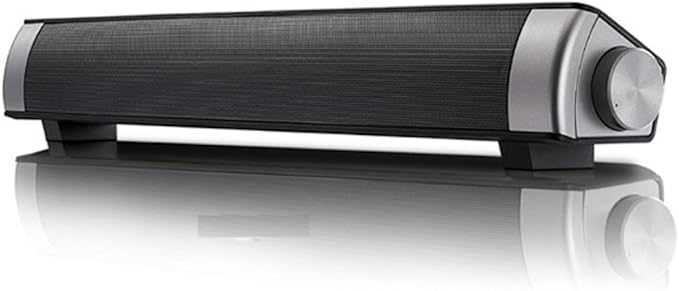 Powerful Portable Soundbar for iMac MacBook PC iPhone Bluetooth 3.0 +EDR, Speakerphone, Powerful 1800mAh Lithium Battery, Super Bass, 3D Stereo Surround Sound 2.0 Channel, Home Cinema System (Black)