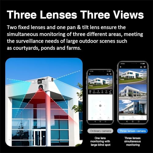 EVERSECU Triple Lens WiFi PTZ Security Camera, Three | Home Security C - Image 7