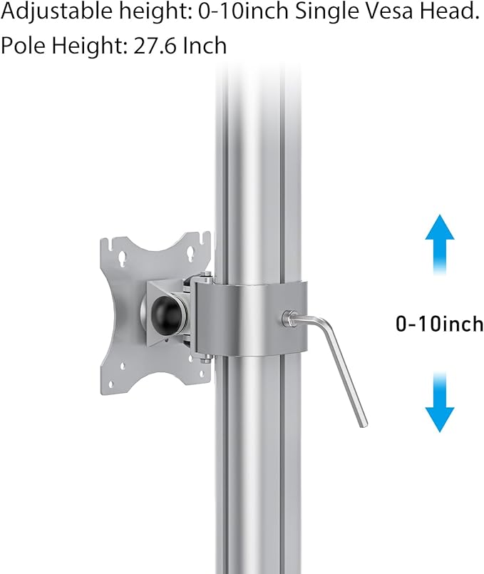 BEWISER Dual Monitor Stand Desk Mount- Vertical Heavy Duty Monitor Riser Fits Two 17 to 49 Inch Screen with Swivel, Tilt, Height Adjustable,Weight Capacity up to 33 lbs