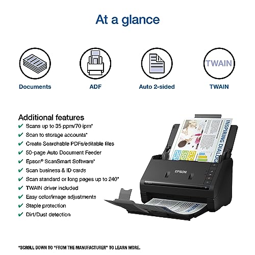 Epson Workforce ES-400 II High-Speed Color Duplex Desktop Document Scanner