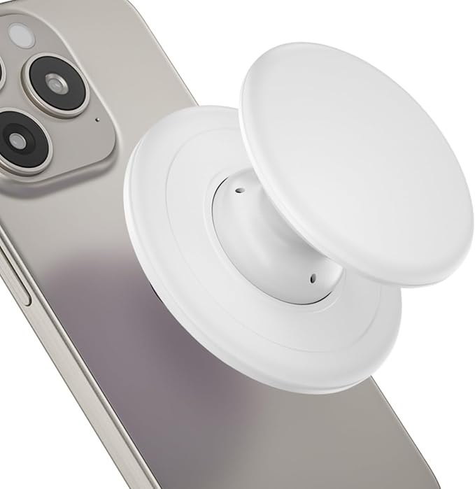 Magnetic Phone Grip Holder for Magsafe Phone Grips, Expandable Collapsible Phone Grip Stand Holder with Kickstand for Magsafe Stand for iPhone 17 16 15 14 13 12 Series, White