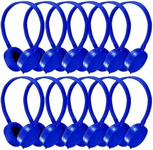 Bulk Headphones 100 Pack for Kids School Classroom, Wholesale Wired Durable Headphones Class Set for Students Children Toddler Boys Girls Teens and Adult (HY104, 100 Blue)