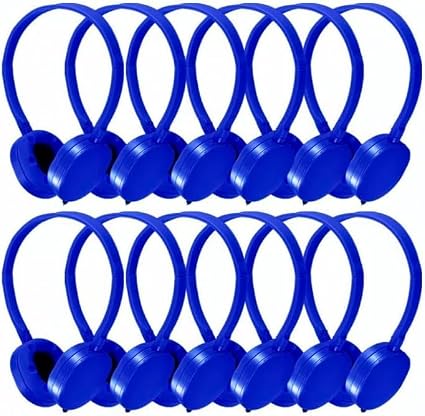 Bulk Headphones 100 Pack for Kids School Classroom, Wholesale Wired Durable Headphones Class Set for Students Children Toddler Boys Girls Teens and Adult (HY104, 100 Blue)