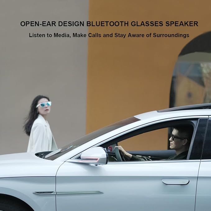 OhO sunshine, Polarized Sunglasses with Bluetooth Speaker, Open Ear Audio, Athletic/Outdoor UV Protection and Voice Control