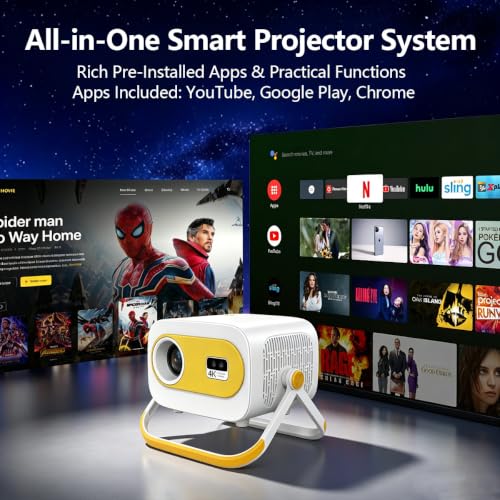 Mini Projector with 1080P Support 240 ANSI Lumens WiFi Bluetooth 5.2