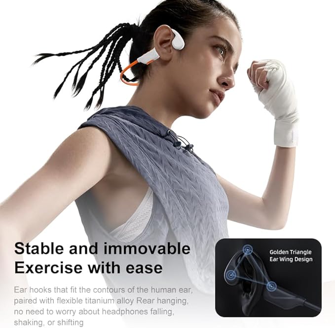 Bone Conduction Headphones, Open Ear Headphones Bluetooth 5.4 Headset, 9H Playtime, Sports Headphone Suitable for Running, Cycling, Outdoor Sports (Black