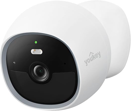 youkey Wireless Security Camera Outdoor, No Monthly Fee, Battery Powered, 2.5K QHD WiFi 6, Magnetic Mount, AI Human & Pet Detection, 8GB Local Storage, Color Night Vision