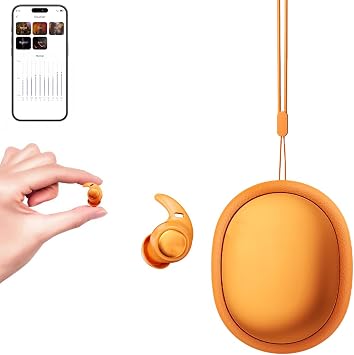 NE76 Sleep Ear Buds Adaptive Noise Cancelling Earbuds Bluetooth 6.0 Wireless Headphones 45H, Waterproof Mini Invisible Earplugs for Side Sleepers Small Earphones for Travel Education Business Meeting