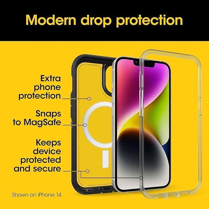 OtterBox iPhone 15, 14, 13, iPhone 17e, 16e Case - Defender Series XT - Built-in MagSafe - Rugged - Port Protection - Lanyard Attachment - Non-Retail Packaging - Blue