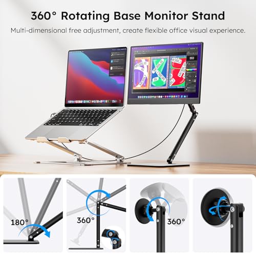 Dopesplay Portable Monitor, 15.6" FHD 1080P IPS Travel Monitor for Laptop, Foldable Magnetic Stand & Carry Case Included, USB-C Screen Extender for Laptop Mac PC Phone Xbox PS4/5 S