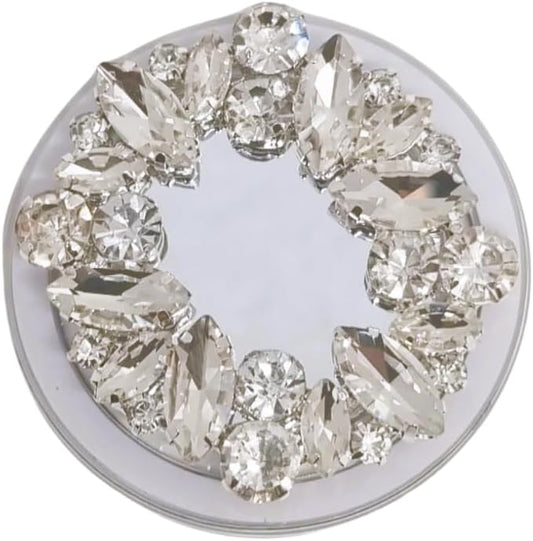 Crystal Rhinestone and Faux Pearl Magnetic Phone Grip Stand, Compatible with MagSafe, Adhesive Metal Ring Included, Detachable Kickstand Holder (Stellar Reflection)
