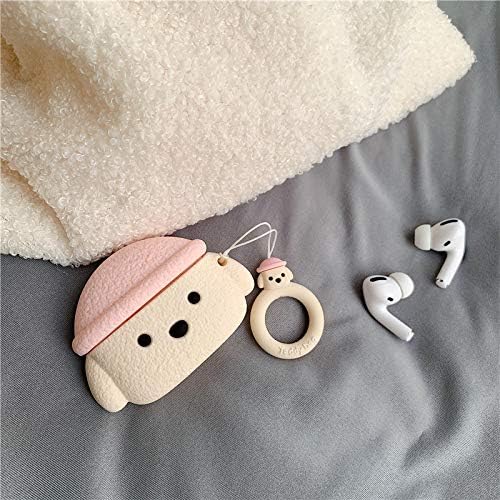 Earphone Case Compatible with AirPods Pro/Pro 2, Super Cute Creative Pet Hat Teddy Dog Earbud Case, Puppy Style Soft Silicone Earphone Protection Skin +Ring Hook -Pink