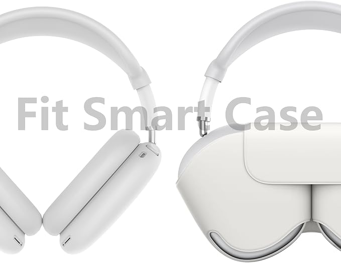 Silicone Case Cover for AirPods Max, Ear Pad Case Cover/Ear Cups Cover/Headband Cover for AirPods Max Headphones, Accessories Soft Silicone Protector for Apple AirPods Max New USB-C (2024) (White)