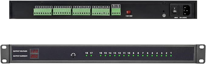 1U 12V 20A 18-Channel Rack Mount Power Supply