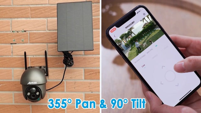 ANRAN 2K Solar Security Cameras Wireless Outdoor, Pan/Tilt 360° View, Gray - Image 8