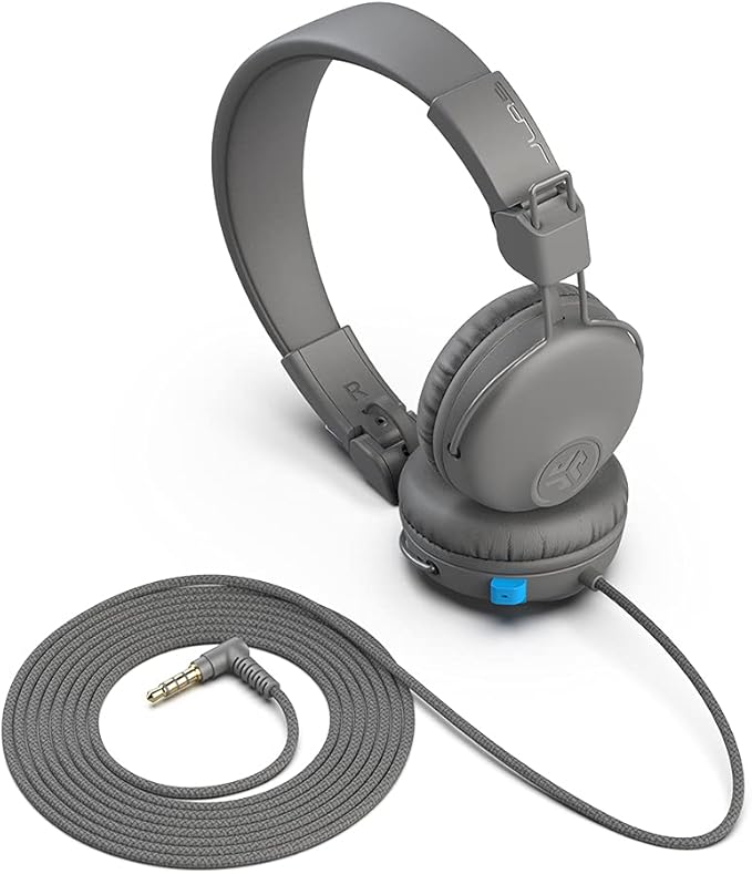 JLab JBuddies Learn On-Ear Kids Headphones, Retractable Boom Mic, Built-in Volume Regulators for Safety, Folding, Adjustable, Great for Schooling Homework and Virtual Classes