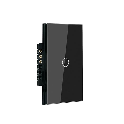 WiFi Smart Wall Light Switch, 3 Way Multi-Control, 2.4GHz Wi-Fi Touch Switch, Neutral Wire Required, Adapt with Smart Life/Tuya App, Compatible with Alexa and Google Home, Black 1 Gang