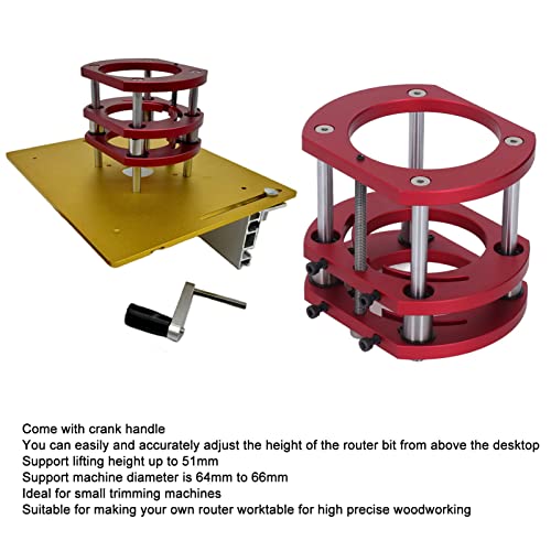 Router Base, Router Table Insert Plate Lifting System Base 4 Jaw Clamping DIY Tool for Woodworking Slotting Trimming Machines