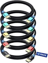 Maximm HDMI 2.1 Cable 8K 10 Ft, Multicolor, 5-Pack, 48 Gbps, Braided, eARC, HDR - Image 1