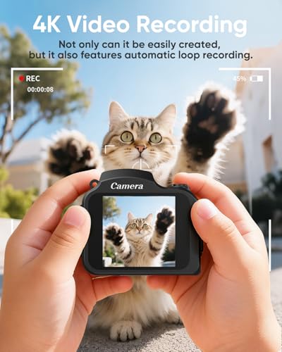 Mini Keychain Camera 4K 64MP Retro Mini Digital Camer Set with 32GB Card