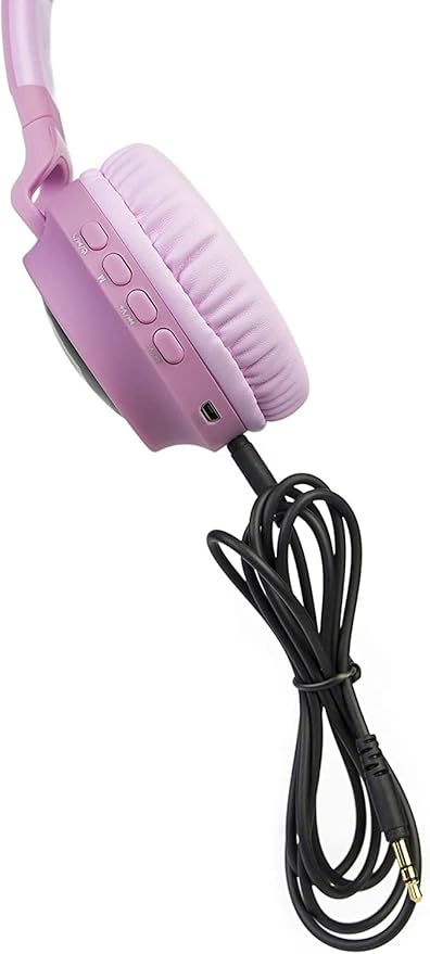 PowerLocus Kids Headphones Wireless, Bluetooth Headphones for Kids Over Ear, LED Lights, 85dB Safe Volume Limit, Foldable, Micro SD Mode, Built-in and Line-in Microphone for Phones,Tablets,Laptop