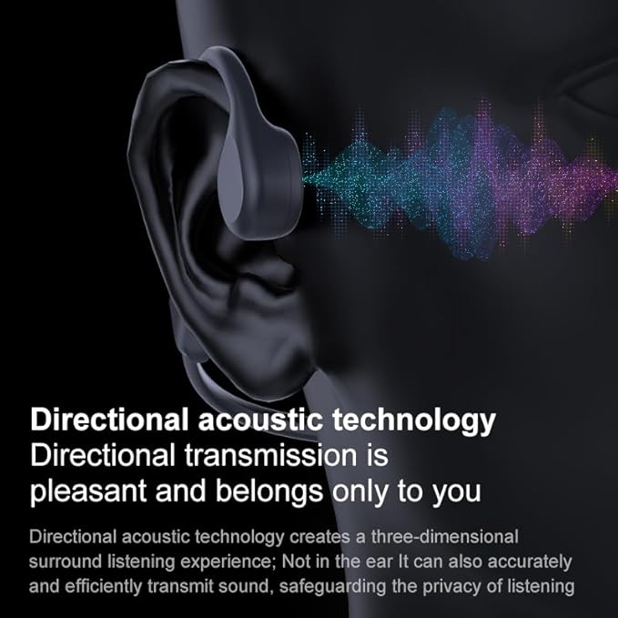 Bone Conduction Headphones, Open Ear Headphones Bluetooth 5.4 Headset, 9H Playtime, Sports Headphone Suitable for Running, Cycling, Outdoor Sports (Black