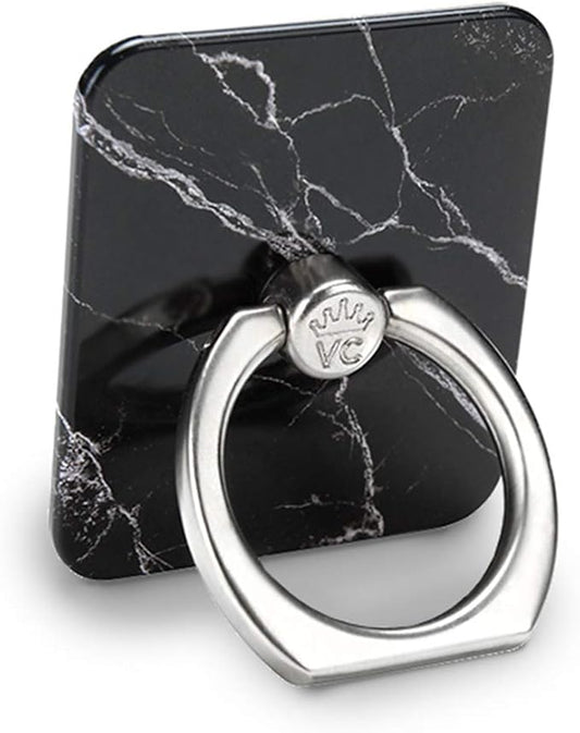 Velvet Caviar Cell Phone Ring Holder - Finger Ring & Stand - Improves Phone Grip Compatible with iPhone, Galaxy and Most Cases (Except Silicone/Leather) - Black Marble