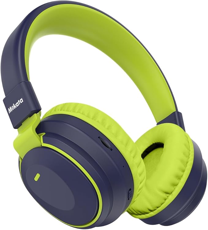 Kids Headphones Bluetooth 5.3 Wireless Lightweight Fast Charging 68 Hours Play Time Volume Limited 85/94dB Over Ear Foldable with Built-in Mic for Toddler Boy Tablet Pad Deepblue