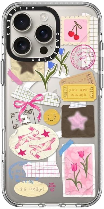 CASETiFY Clear iPhone 16 Pro Max Case [Not Yellowing / 6.6 ft. 3X Military Grade Drop Protection/Magsafe] - You are Stars Collage - Clear