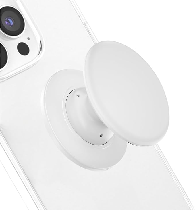 Macaron Solid Color Design Expandable and Collapsible Mobile Phone Grip Stand Holder for Phone Tablet Cell Phone Accessory, White
