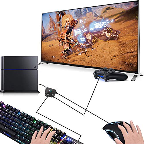 Keyboard and Mouse Adapter for Nintendo Switch, Wired Keyboard and Mouse Converter for PS4 PS3 Xbox ONE/360 Console Series Converter, Custom Mapping, 8 Keys Storage, Reset Button, FPS, TPS, RPG Games
