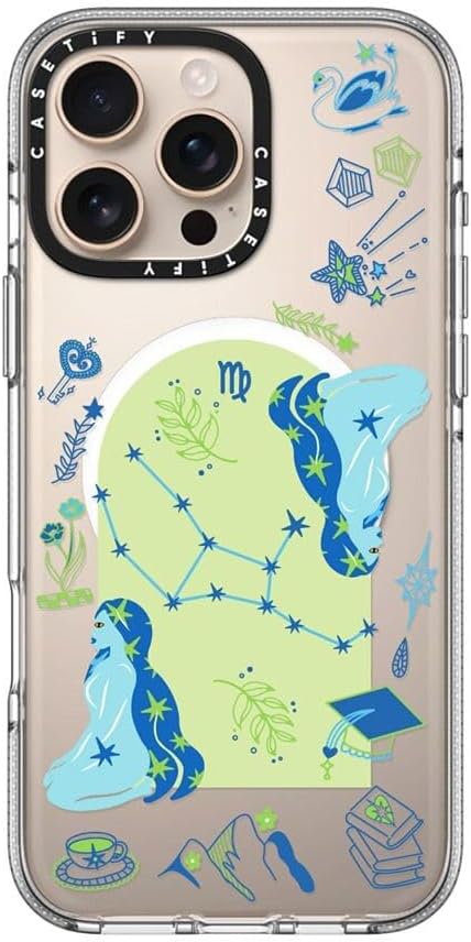CASETiFY Clear iPhone 16 Pro Max Case [Not Yellowing / 6.6 ft. 3X Military Grade Drop Protection/Compatible with Magsafe] - Virgo - Clear