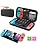 Ounfnoe Carrying Case Compatible with Nintendo Switch and Switch OLED Model 2021, Portable Travel Carry Case/Game Bag with 10 Game Cartridge Slots, Black Comes with Tempered Glass Screen Protector