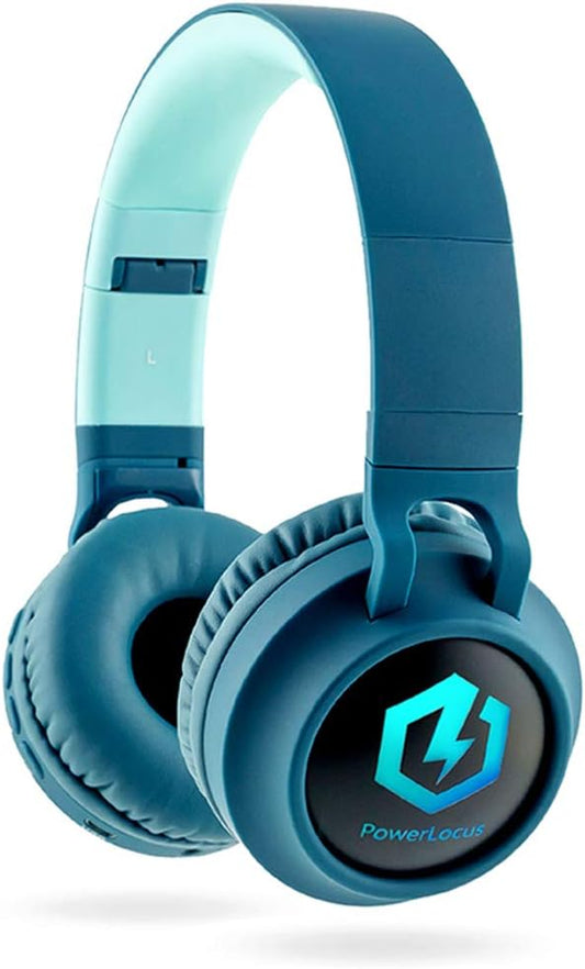 PowerLocus Kids Headphones Wireless, Bluetooth Headphones for Kids Over Ear, LED Lights, 85dB Safe Volume Limit, Foldable, Micro SD Mode, Built-in and Line-in Microphone for Phones,Tablets,Laptop