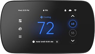 Smart Thermostats for Home, WiFi Thermostats 4.3 Inches Touch Screen Compatible with Alexa and Google Assistant, 7day x 8period Programmable Control Programmable, C-Wire Required