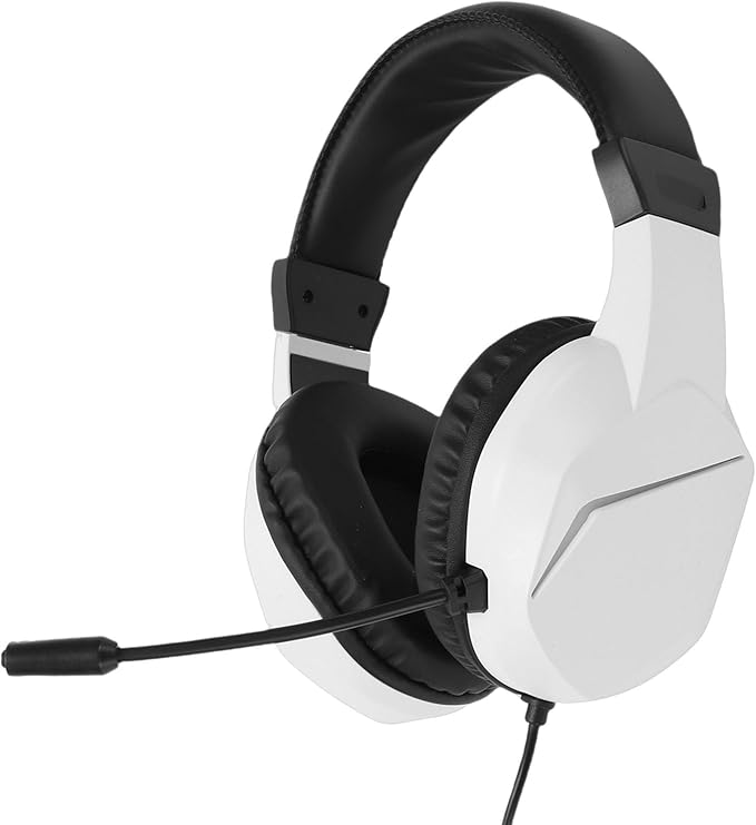 ciciglow USB Wired Gaming Headset, 7.1 Surround Sound, Computer Headset with Noise Cancelling Mic, 40mm Driver, Memory Foam Cushion, RGB Lights, Wired Headphones for PC, Laptop (White)